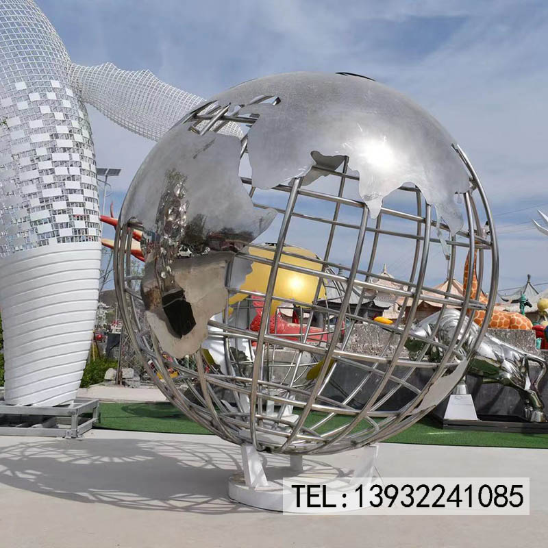 不锈钢镂空地球仪镂空球型雕塑厂家