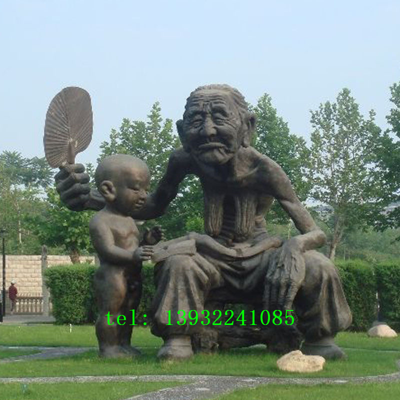 公园老头人物铜雕雕塑摆件厂家供应